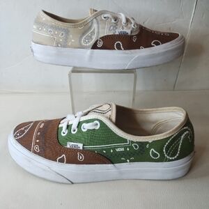 VANS Authentic Peace Paisley/Blue White Green Brown MEN'S 5.5/WOMEN'S 7